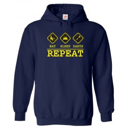 Eat Sleep Darts Repeat Novelty Unisex Kids and Adults Pullover Hoodie for Dartists